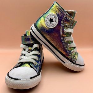 Toddler Size 7 Iridescent High Top Converse - GUC